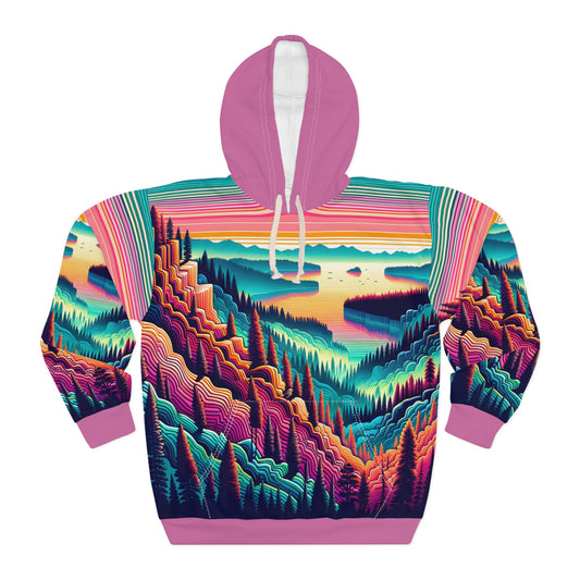 Emerald Bay Hoodie Unisex Pullover Sunset Lake Tahoe Vivid Nature Landscape Art