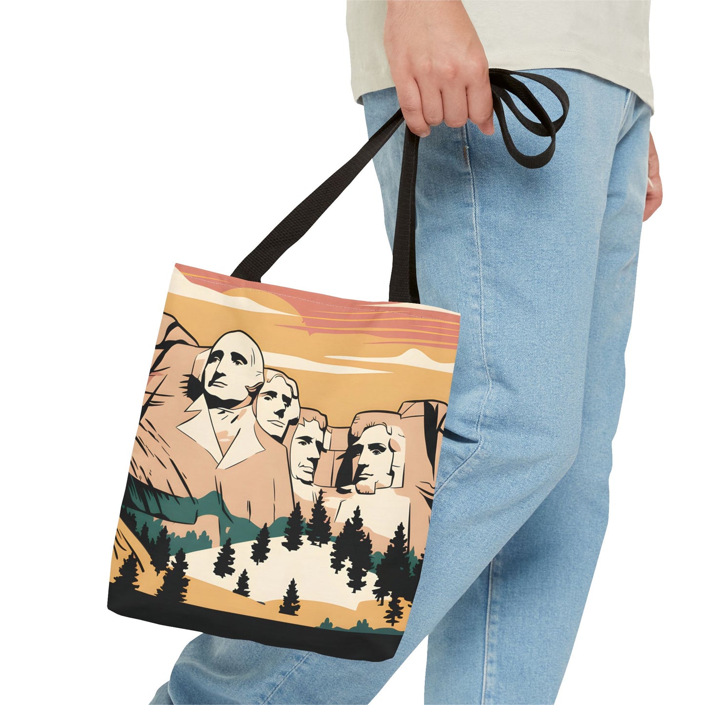 Mount Rushmore Tote Bag, National Parks Shoulder Bag, Patriotic USA Print,