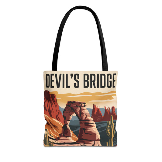 Devils Bridge Tote Bag Unique Design Scenic Landscape Eco-Friendly Carryall