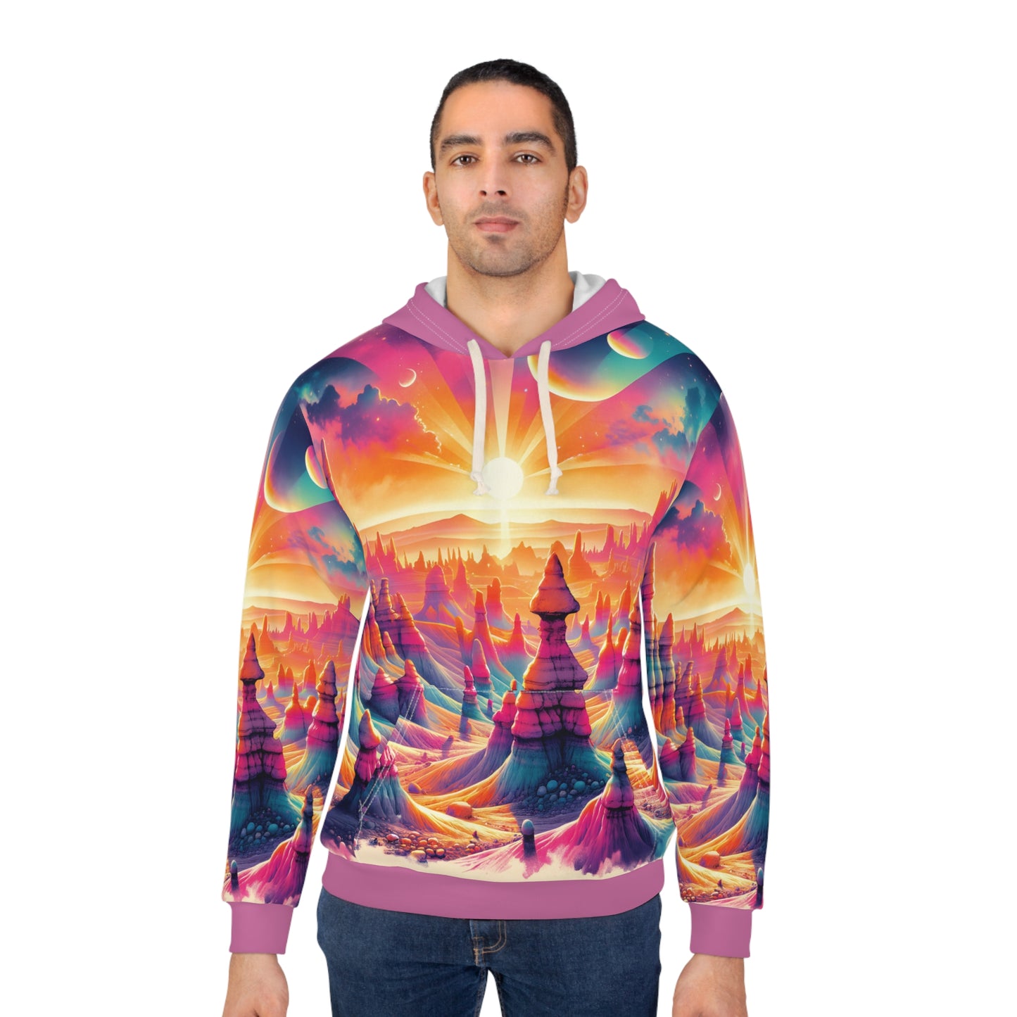 Goblin Valley Hoodie All Over Print Colorful Desert Landscape Pullover Gift