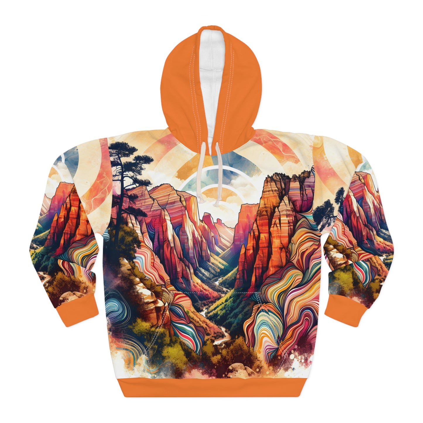 Angels Landing All-Over Print Hoodie Outdoor Adventure Apparel Travel Wear