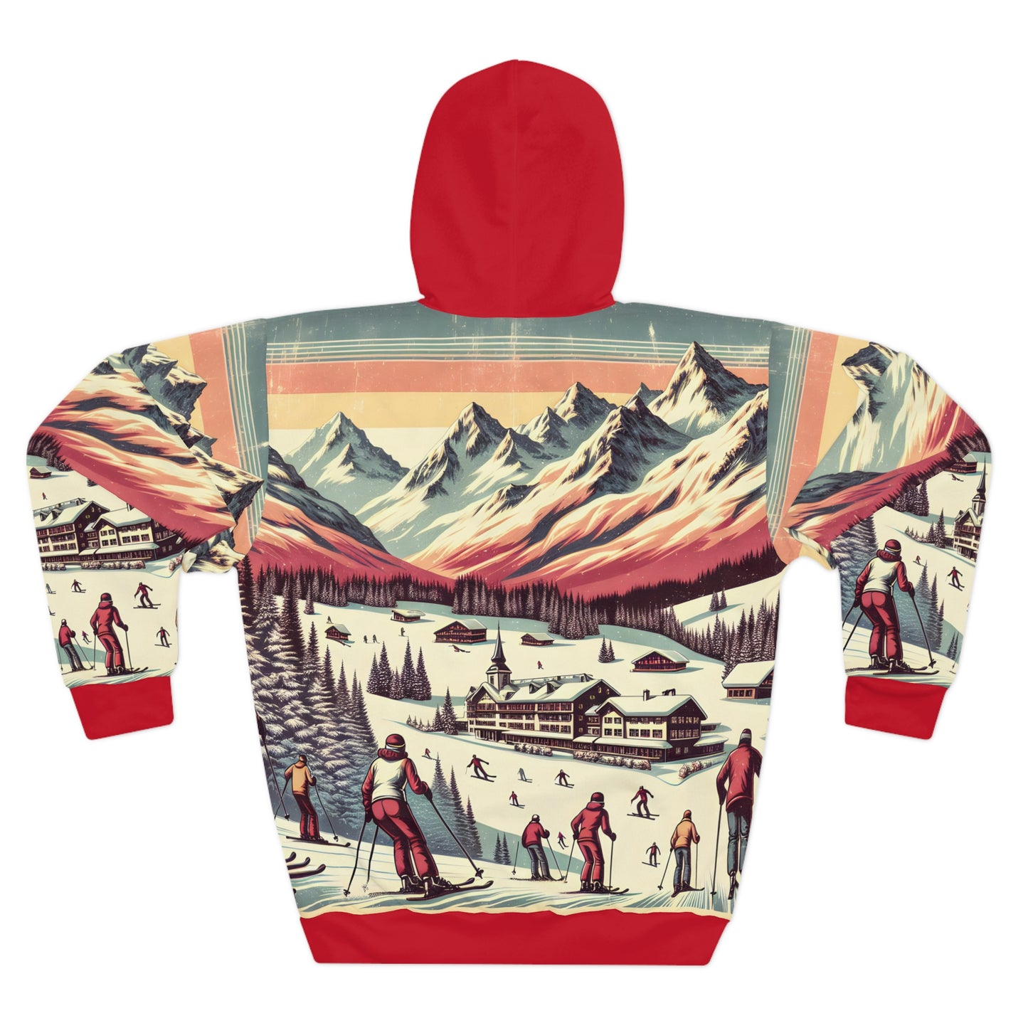 Sun Valley All Over Print Hoodie Outdoor Travel Apparel Ski Adventure Nature