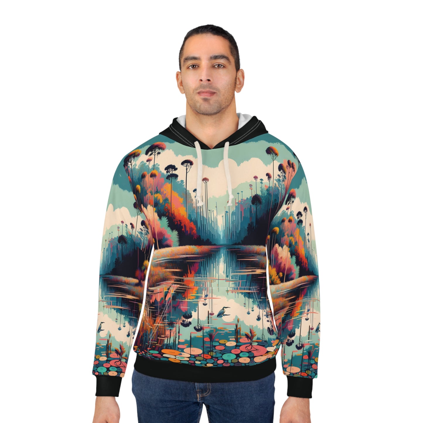 Everglades Hoodie All Over Print Pullover Swamp Nature Landscape Forest Scene