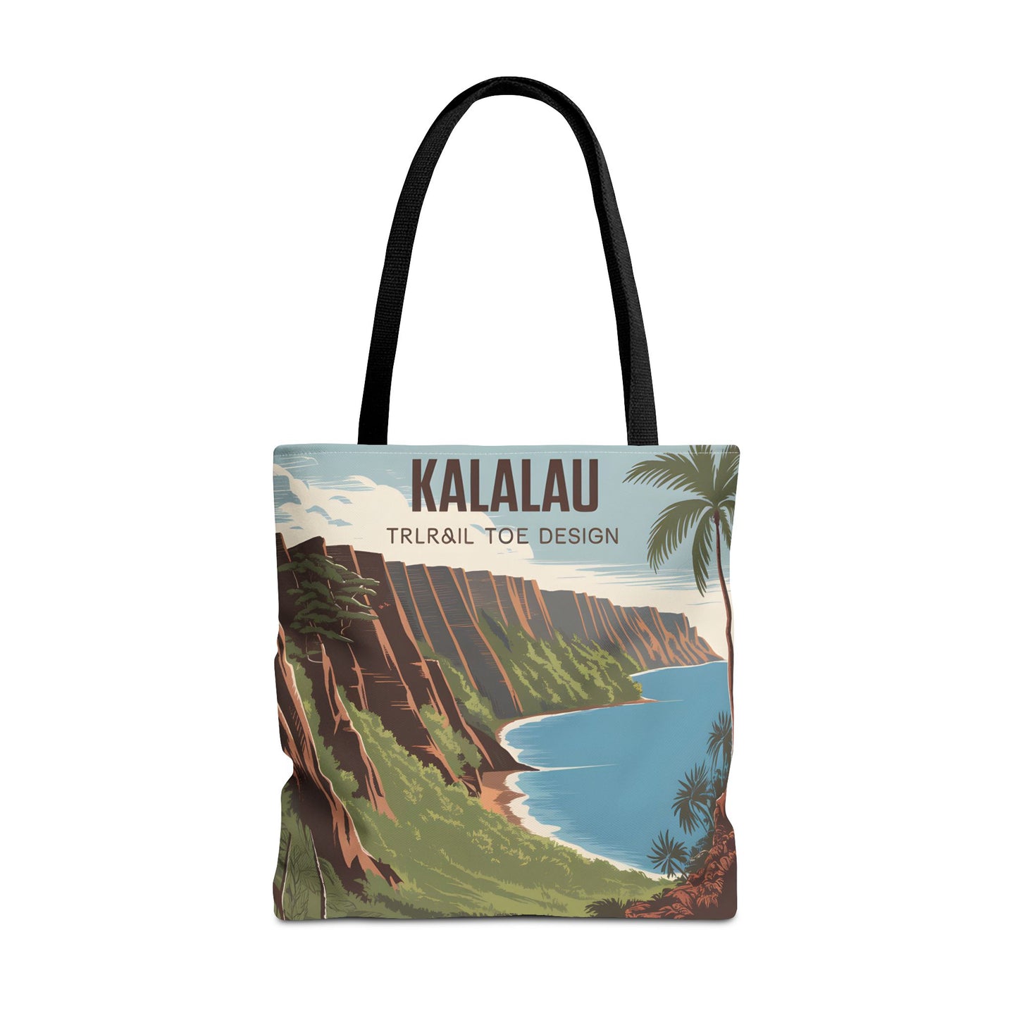 Kalalau Trail All Over Print Tote Bag Nature Lover Beach Scene Eco Friendly