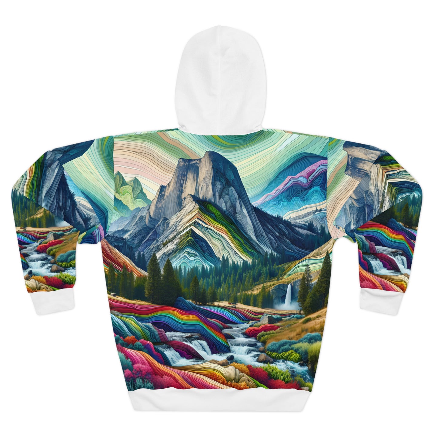 John Muir Trail All Over Print Hoodie Colorful Outdoor Art Travel Apparel Casual