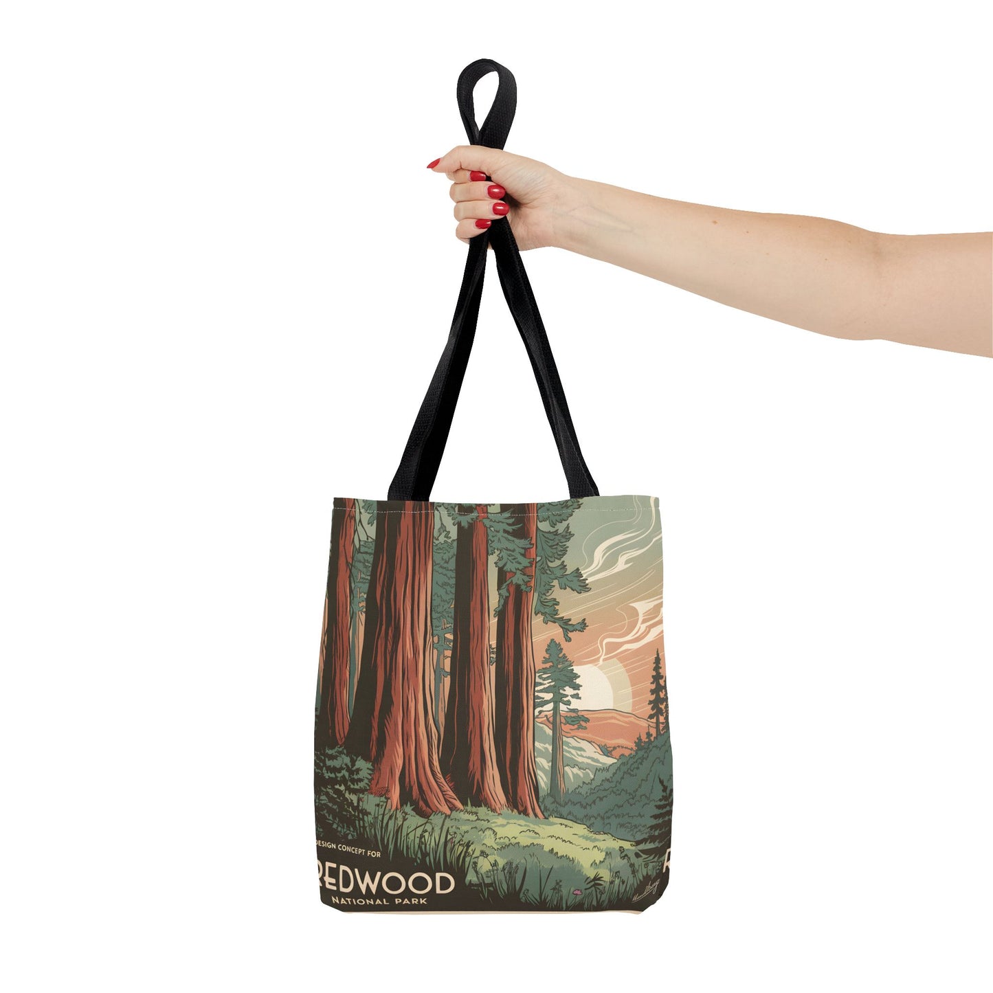 Redwood National Park All Over Print Tote Bag Eco Friendly Travel Accessory