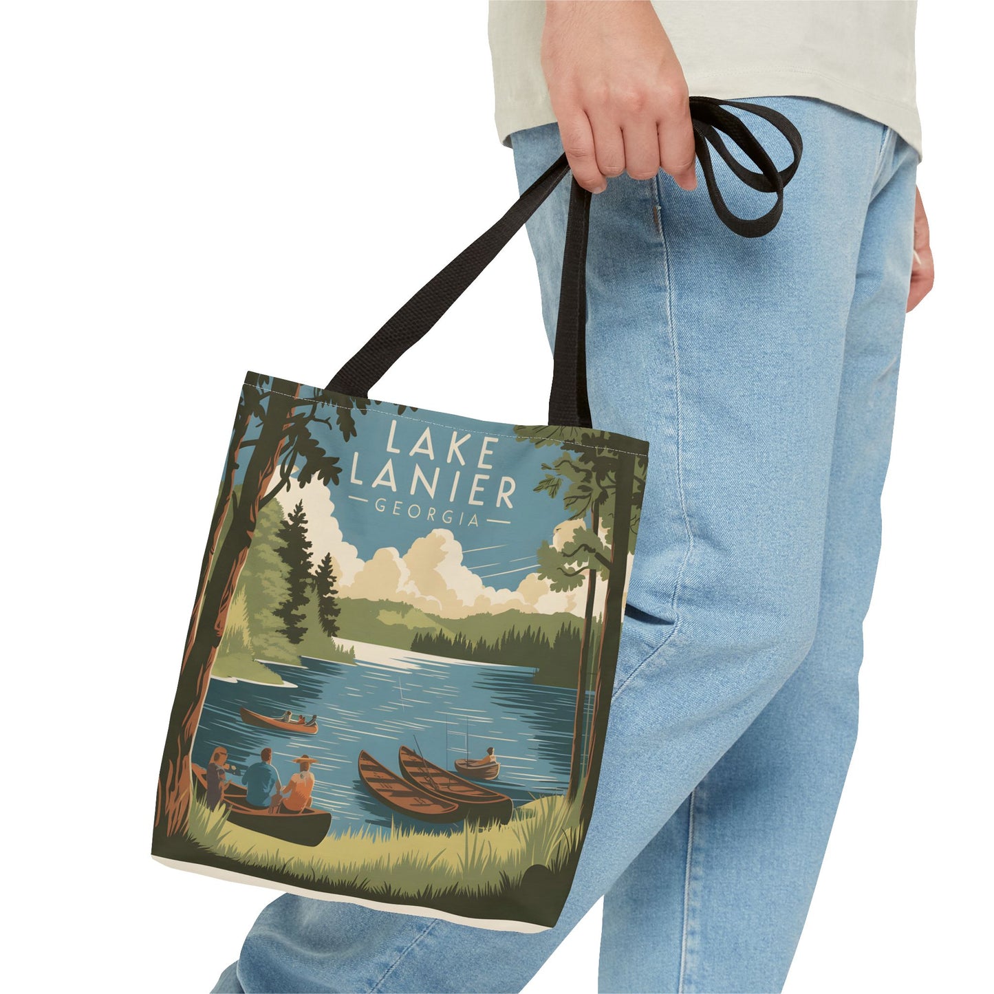 Lake Lanier Georgia All Over Print Tote Bag Scenic Nature Design Summer Vibes