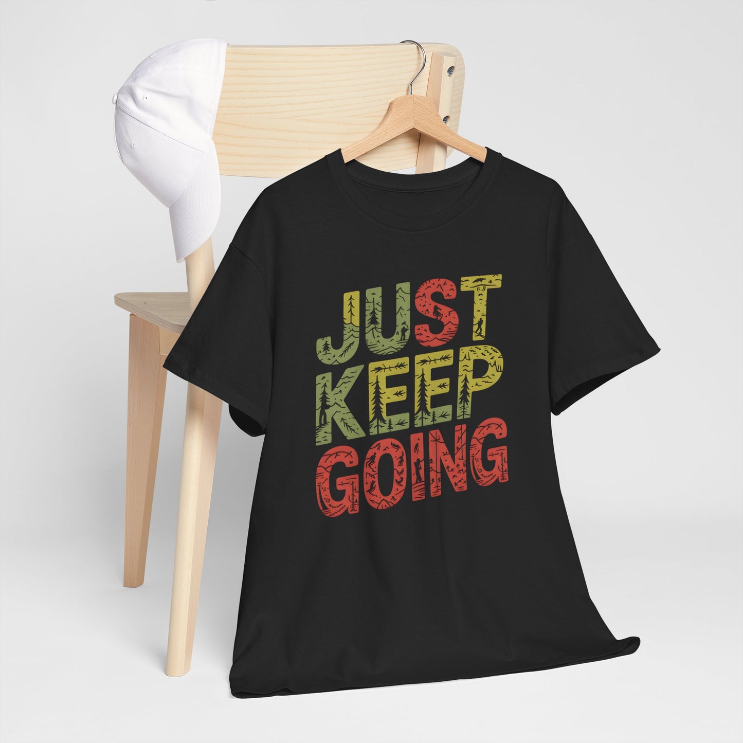 Just Keep Going Adventure Hiking Outdoors T-Shirt Gift for Him Her - T Shirt