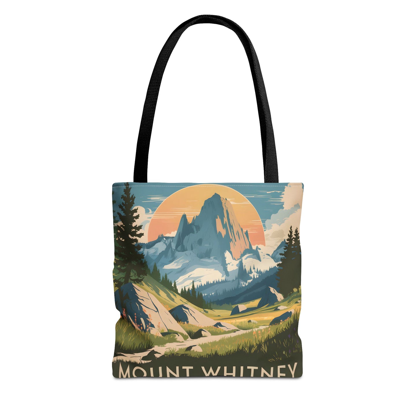 Mount Whitney California All Over Print Tote Bag National Park Travel Apparel