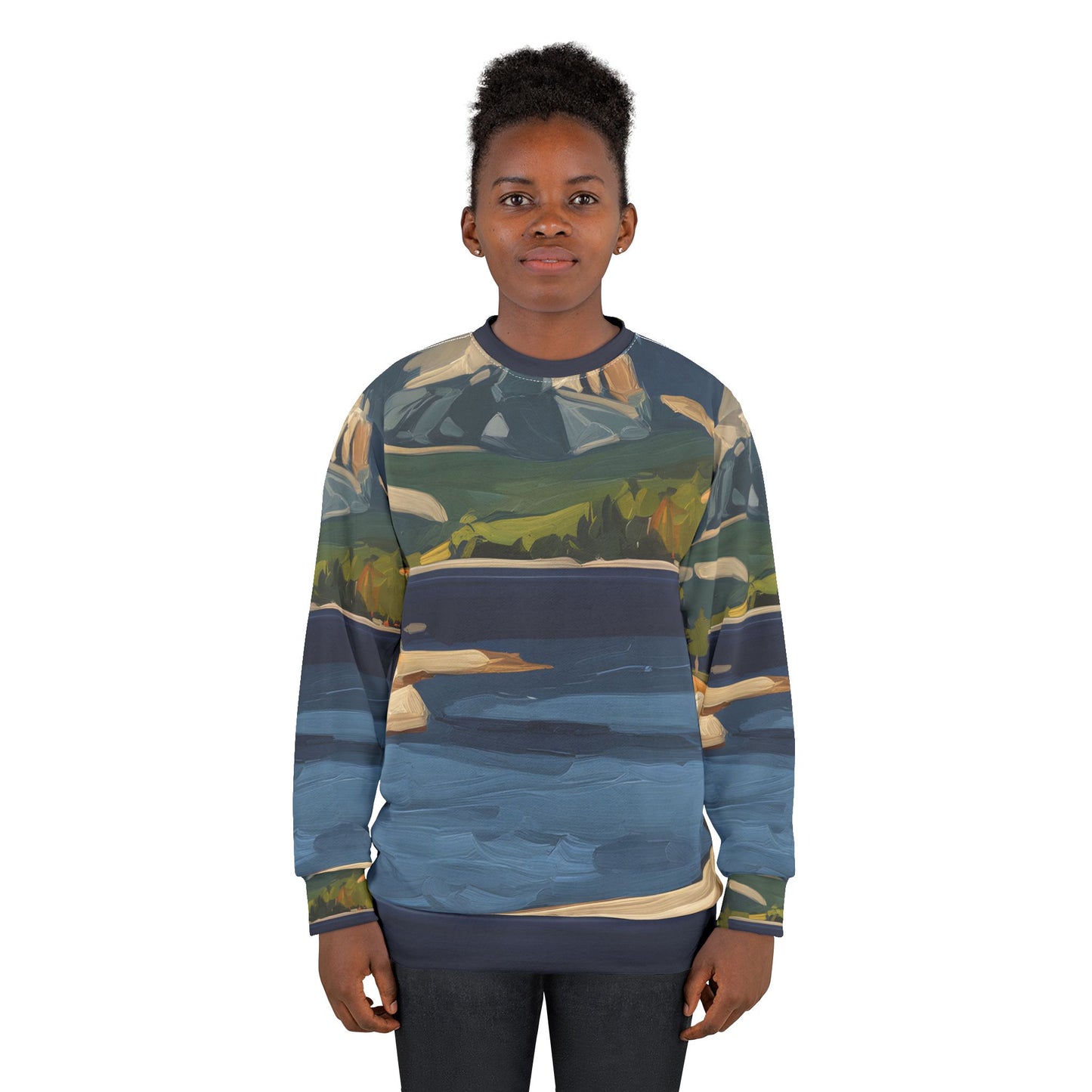 Lake Bled Inspired Hoodie All Over Print Outdoor Travel Apparel