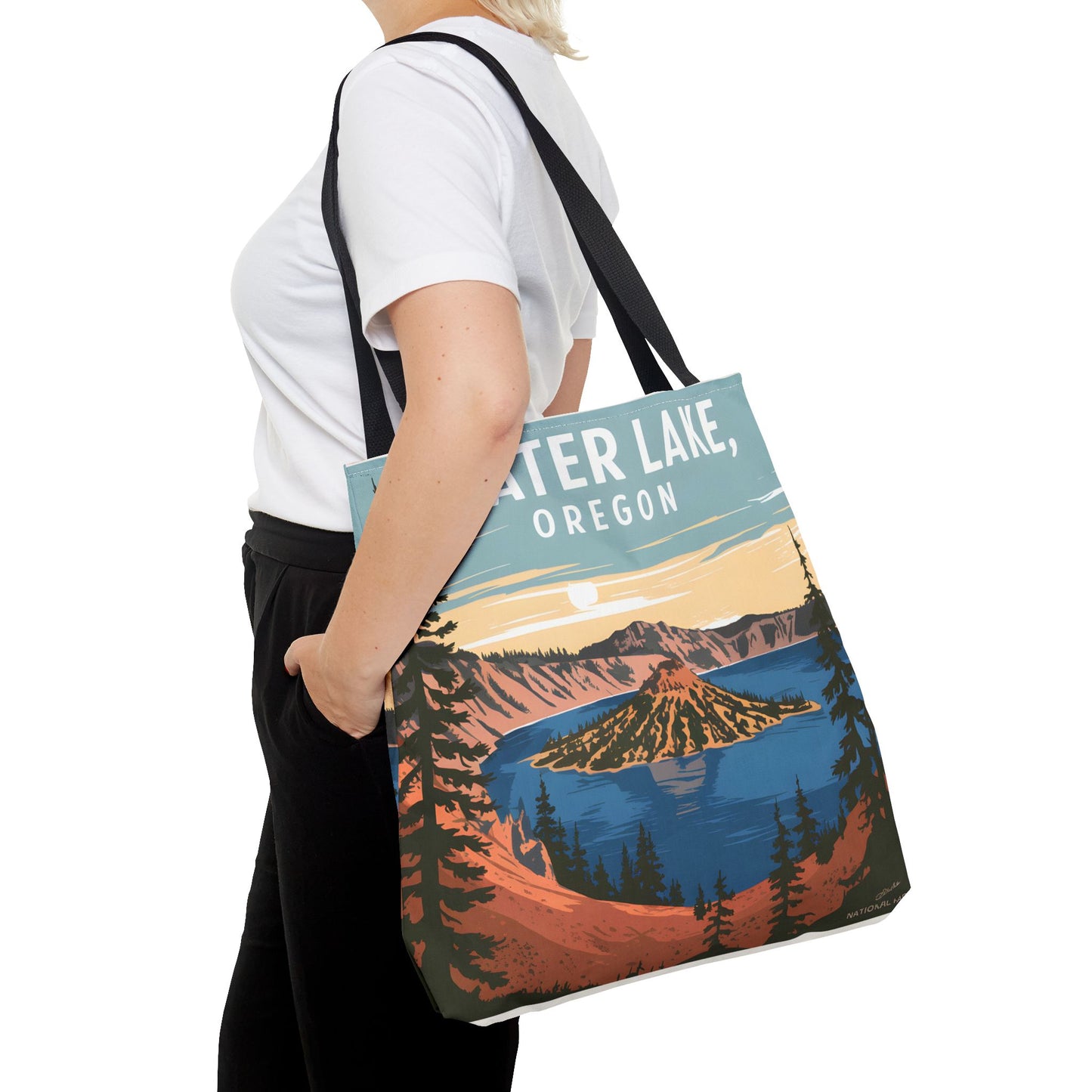 Crater Lake Oregon All Over Print Tote Bag Nature Graphic Landscape Apparel