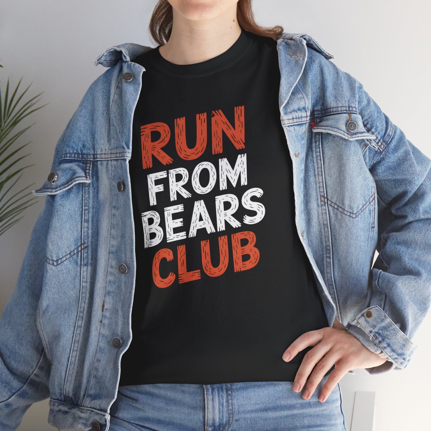 Funny Hiking T-Shirt Run From Bears Club Graphic Tee Outdoors Gift Unisex