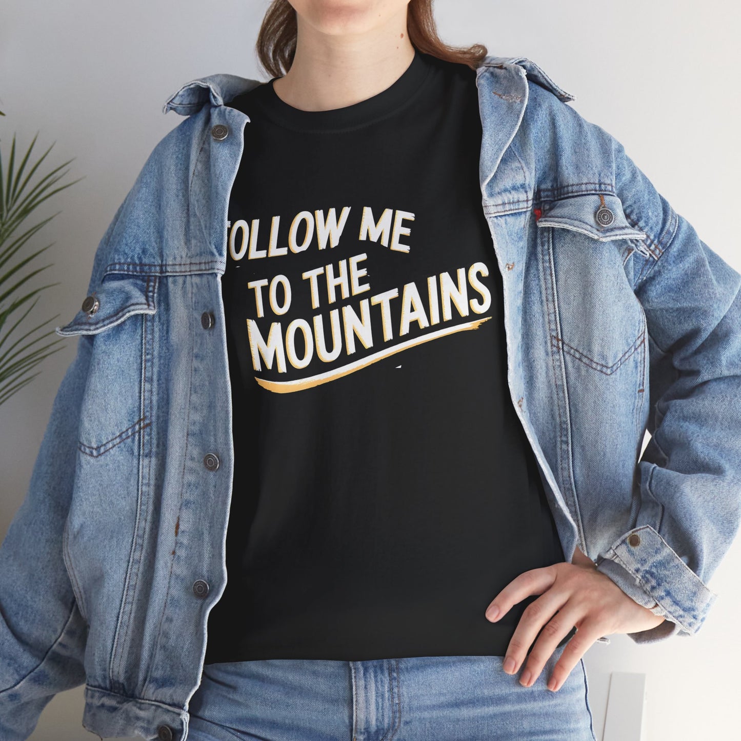 Follow Me to the Mountains Vintage Outdoor Adventure Graphic T-Shirt Casual