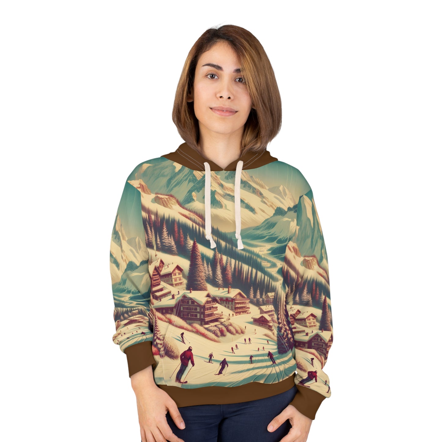 Whitefish Montana Hoodie All Over Print Ski Resort Mountain Winter Cozy Outdoor