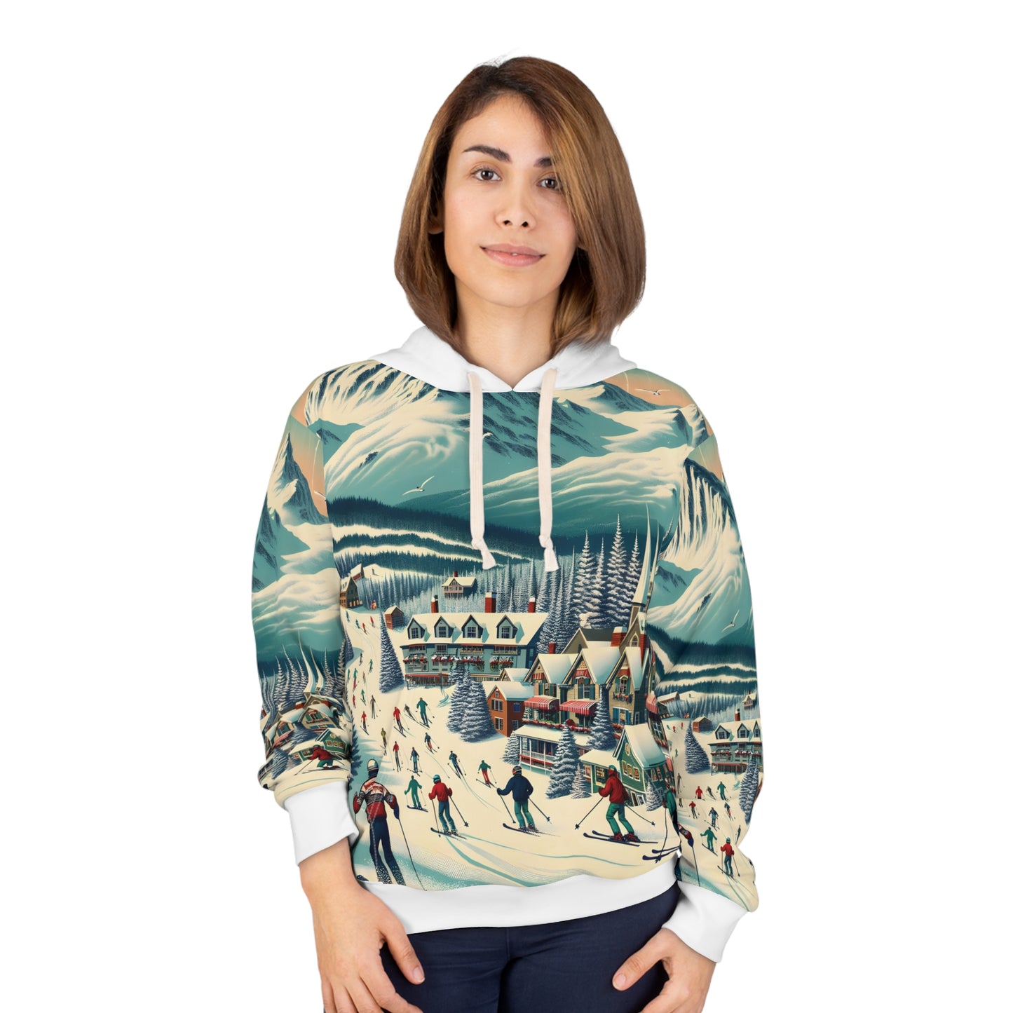 Stowe Vermont Hoodie All Over Print Ski Resort Mountain Winter Travel Outdoors