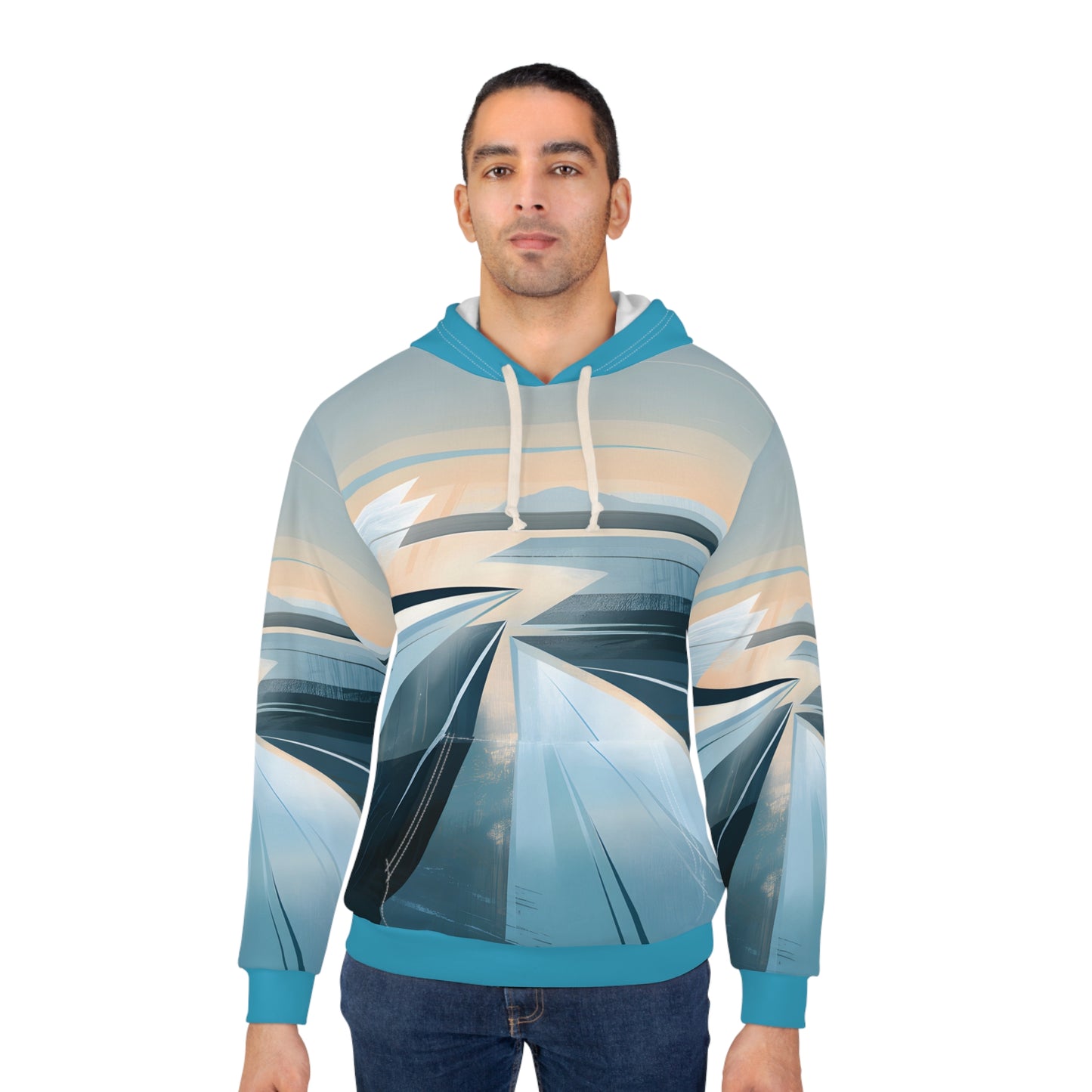 Frozen Horizon Hoodie All Over Print Winter Landscape Pullover Travel Adventure