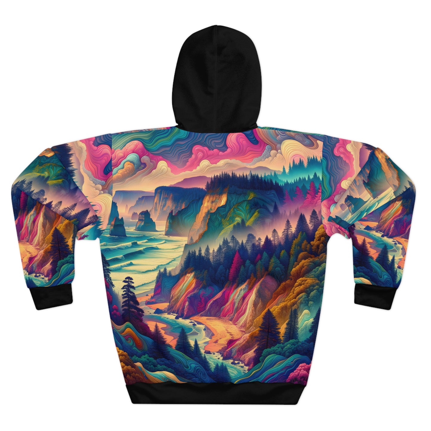 Santa Cruz California Hoodie Scenic Mountains Ocean Sunset Pullover Sweatshirt