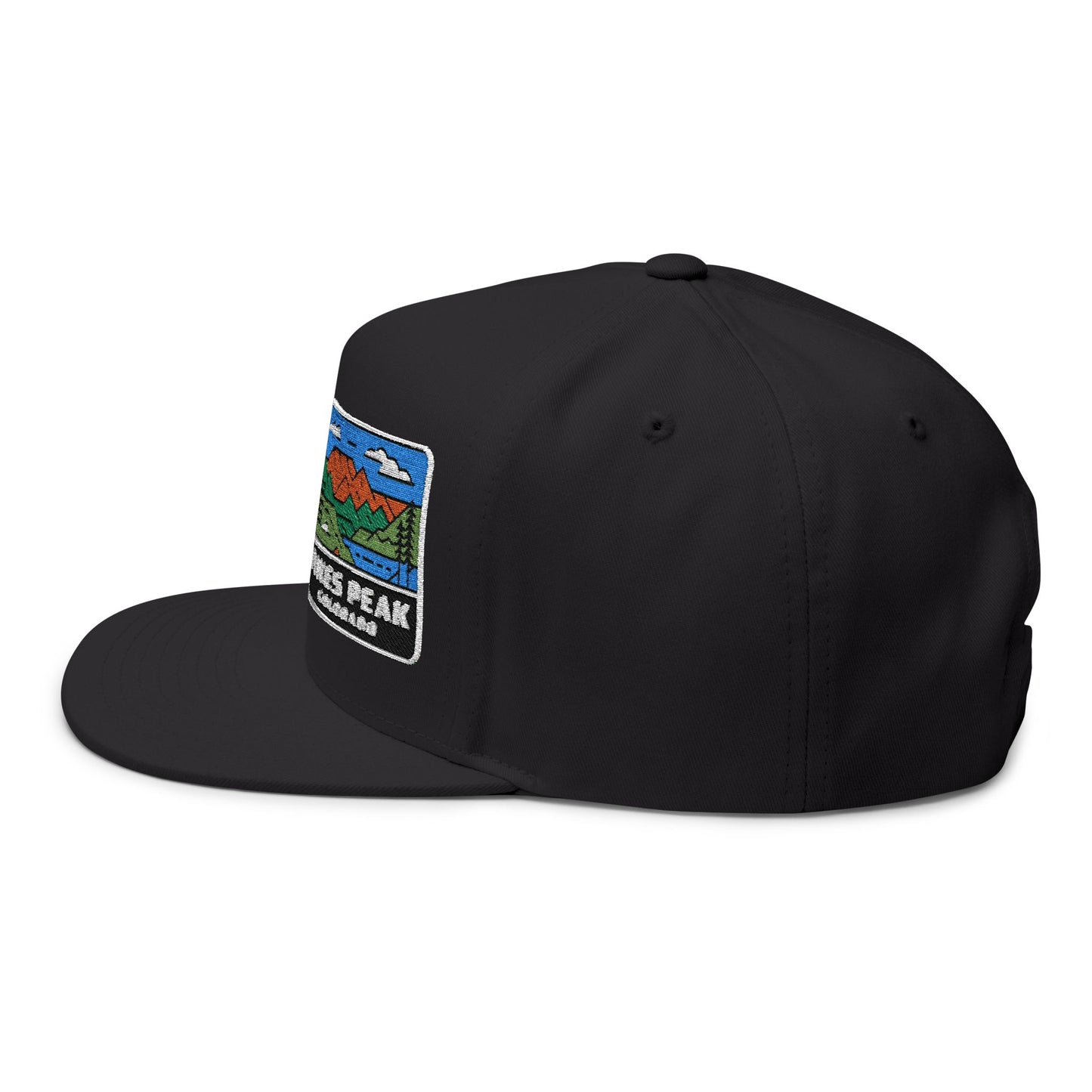 Pikes Peak Colorado Flat Bill Hat Outdoor Graphic Adjustable Strapback Cap Hike