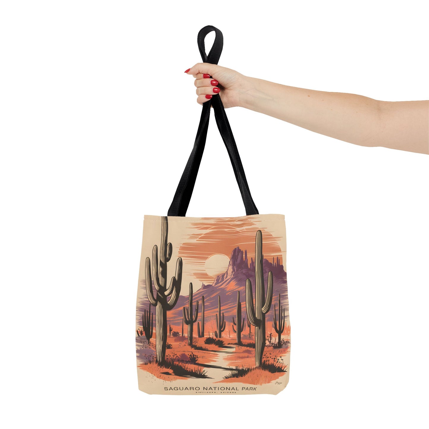 Saguaro National Park Tote Bag Arizona Desert Cactus All Over Print Reusable