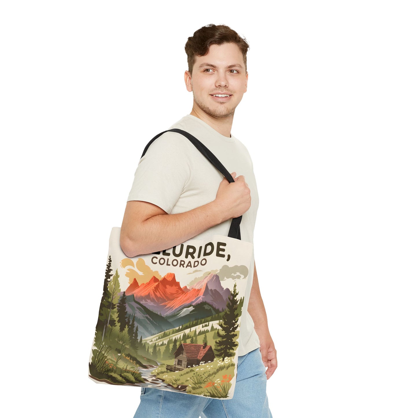 Telluride Colorado Tote Bag All Over Print Mountain Art Landscape Eco Friendly