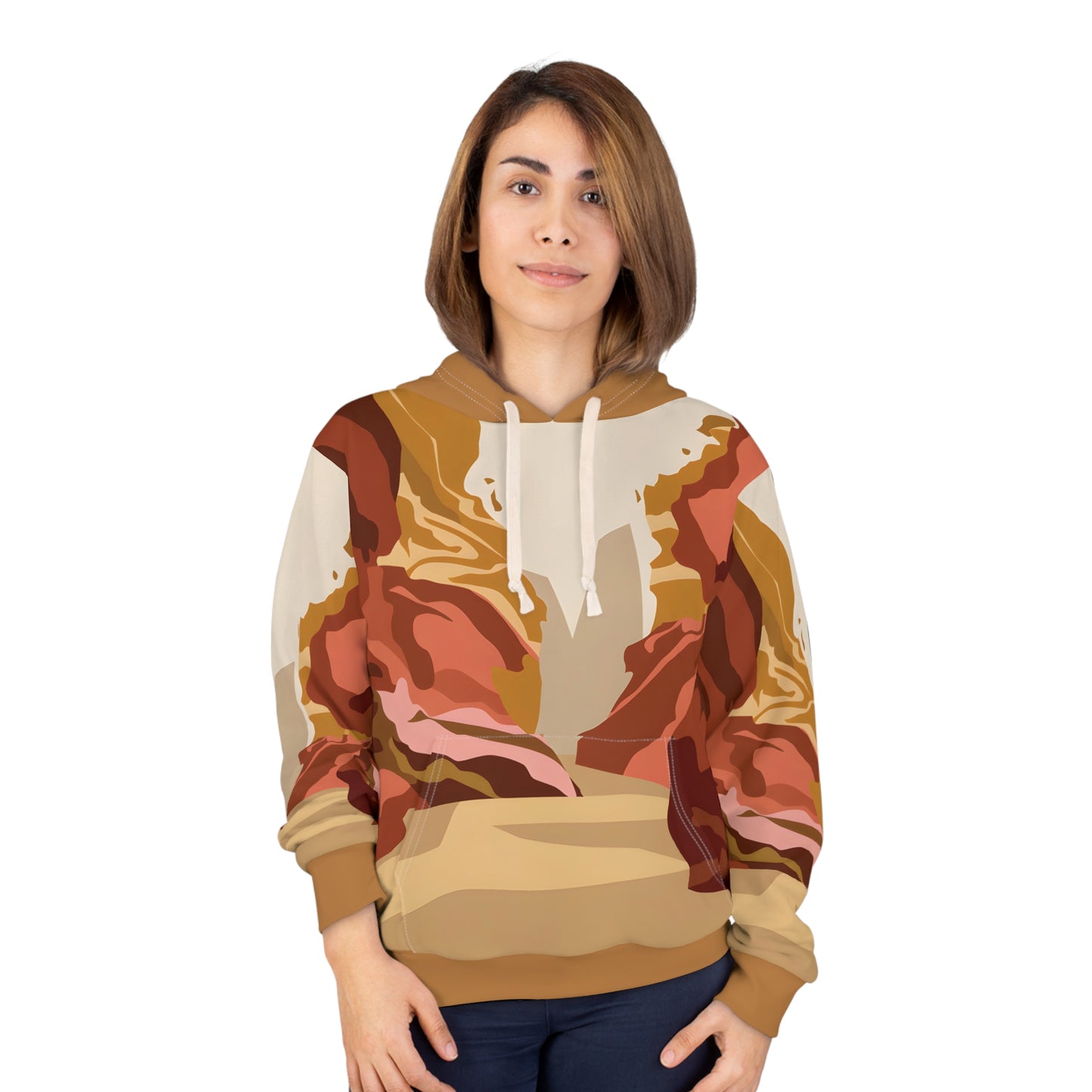 Crimson Basin All-Over Print Hoodie Outdoor Travel Adventure Apparel Wear Unisex