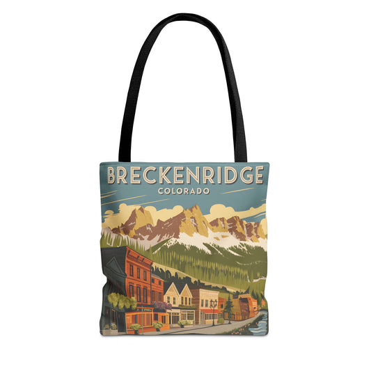 Breckenridge Colorado Tote Bag All Over Print Vintage Mountain Art Scenic Travel