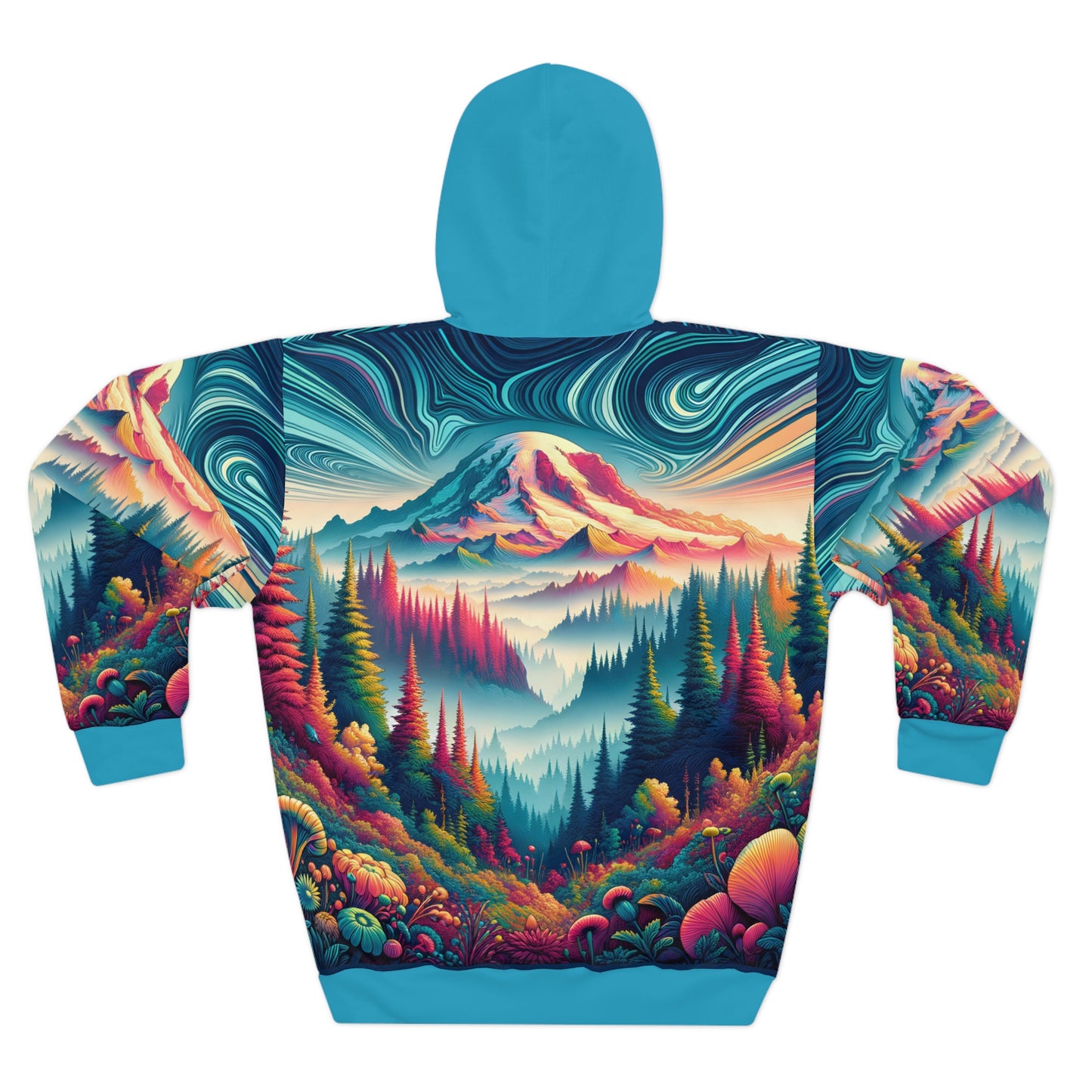 Mount Rainier Hoodie All Over Print Outdoor Adventure Pullover Mountain Graphic