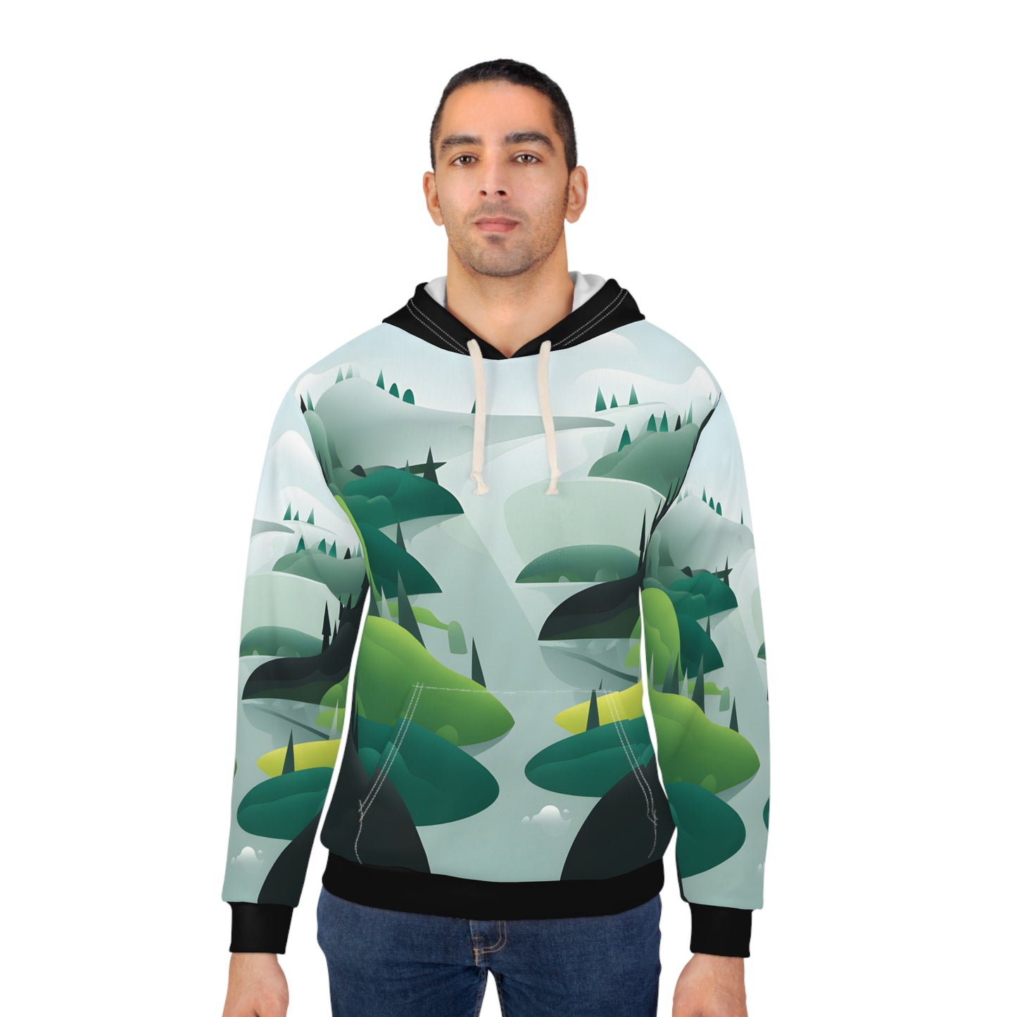 Lush Echoes All Over Print Hoodie Adventure Travel Outdoor Casual Apparel