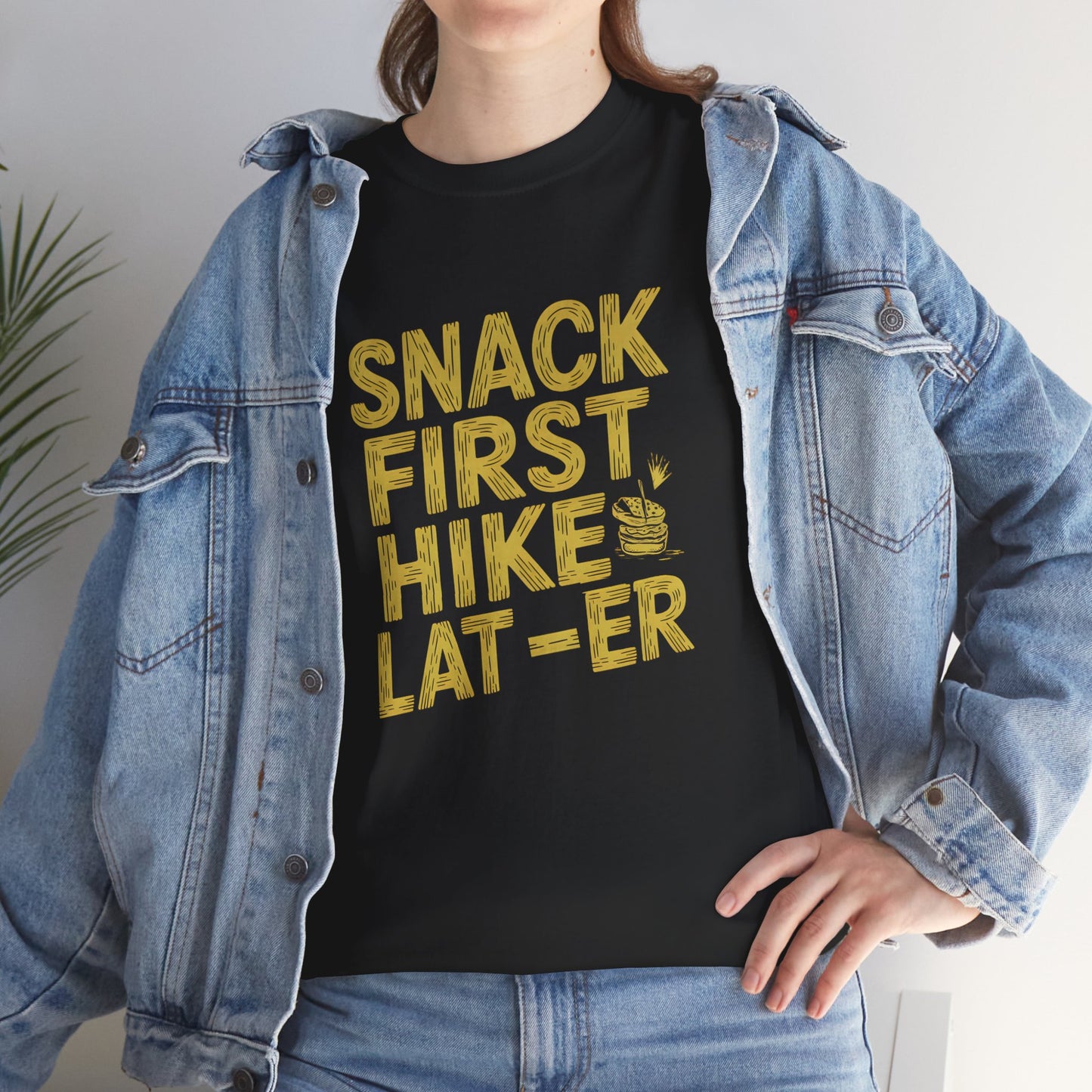 Snack First Hike Later Vintage Graphic T-Shirt Hiking Adventure Apparel