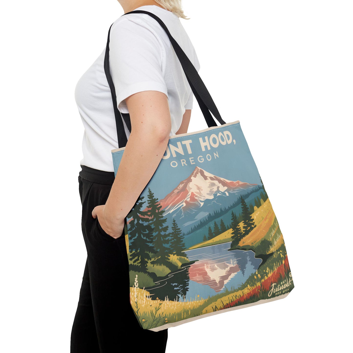 Mount Hood Oregon All Over Print Tote Bag Camping Nature Scene Outdoor Apparel