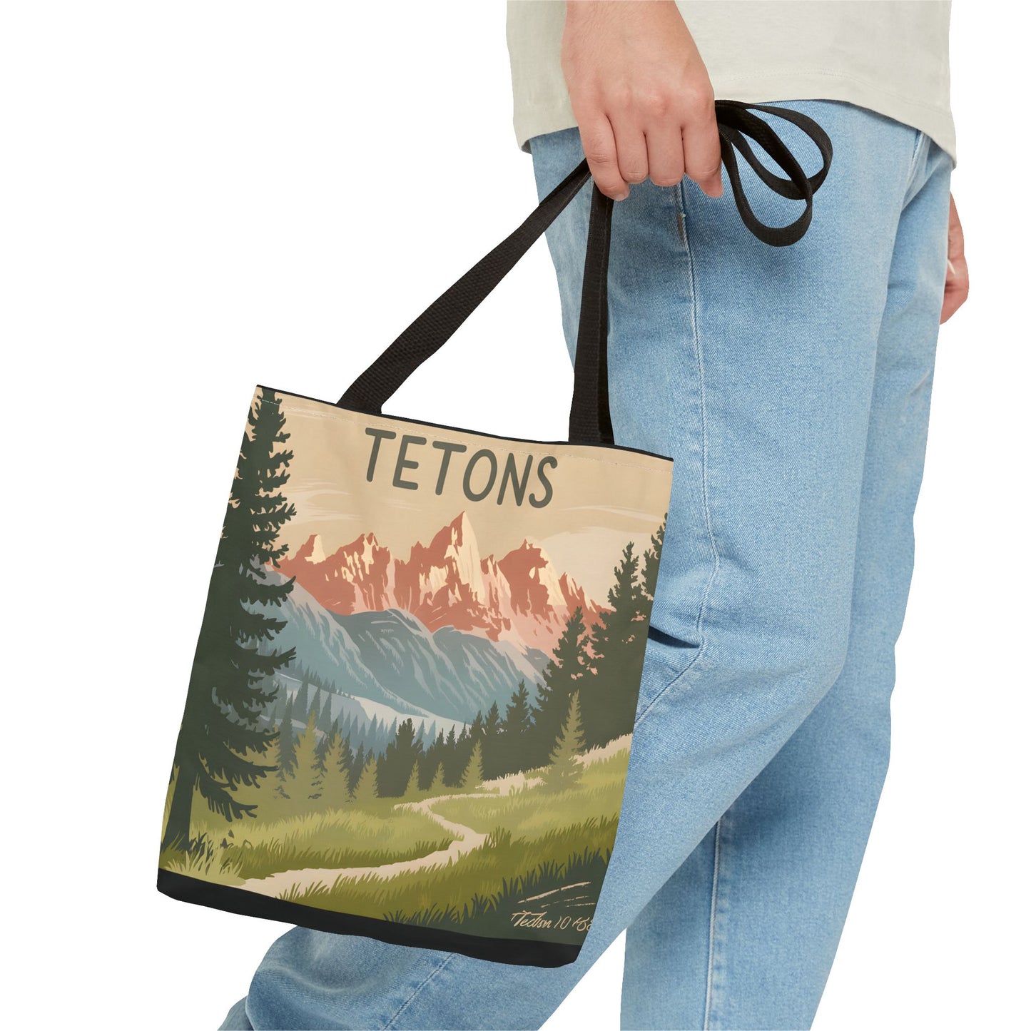 Tetons All Over Print Tote Bag Mountain Landscape Nature Eco-Friendly Apparel