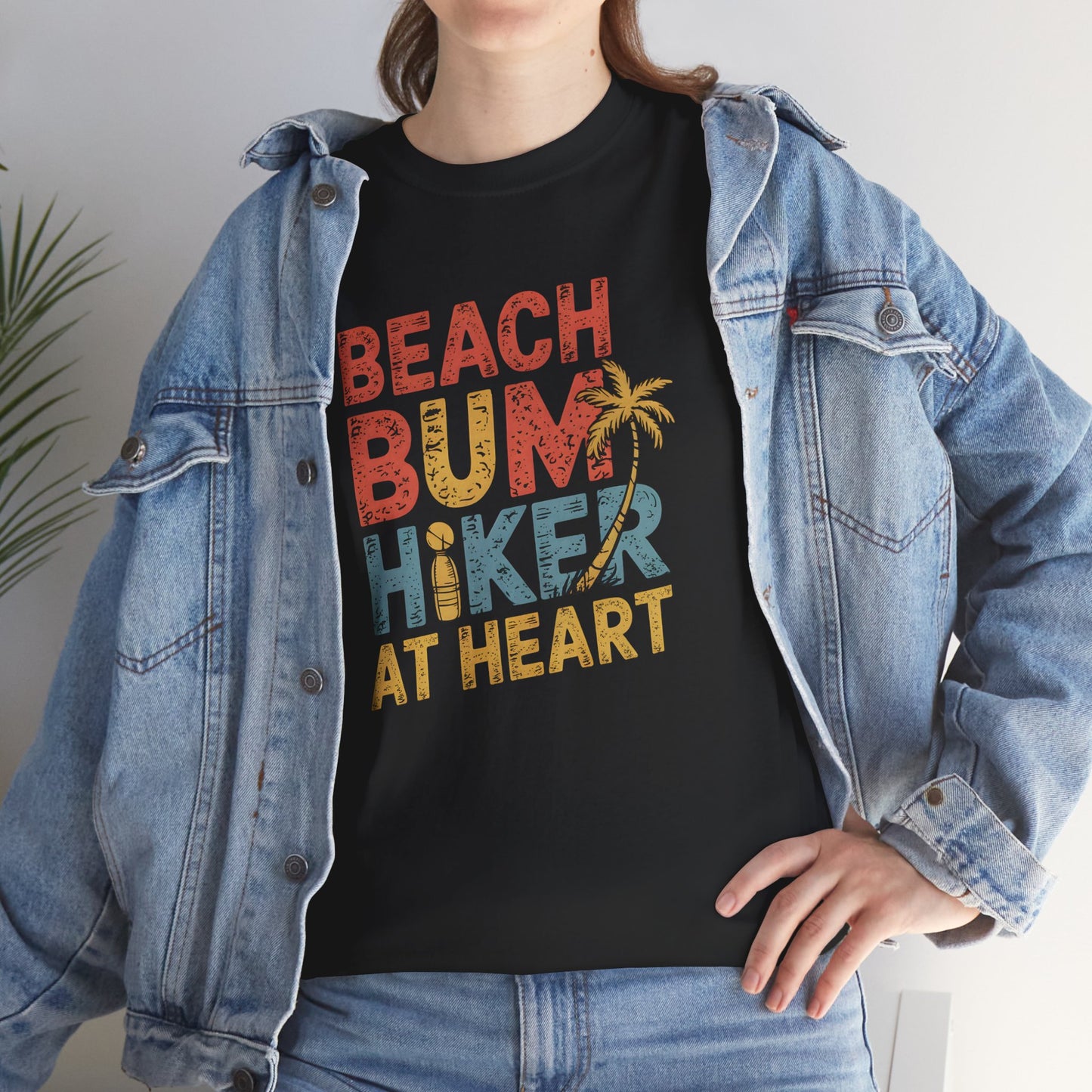 Beach Bum Hiker T-Shirt Graphic Tee Nature Lover Travel Outdoors Adventure Vibes