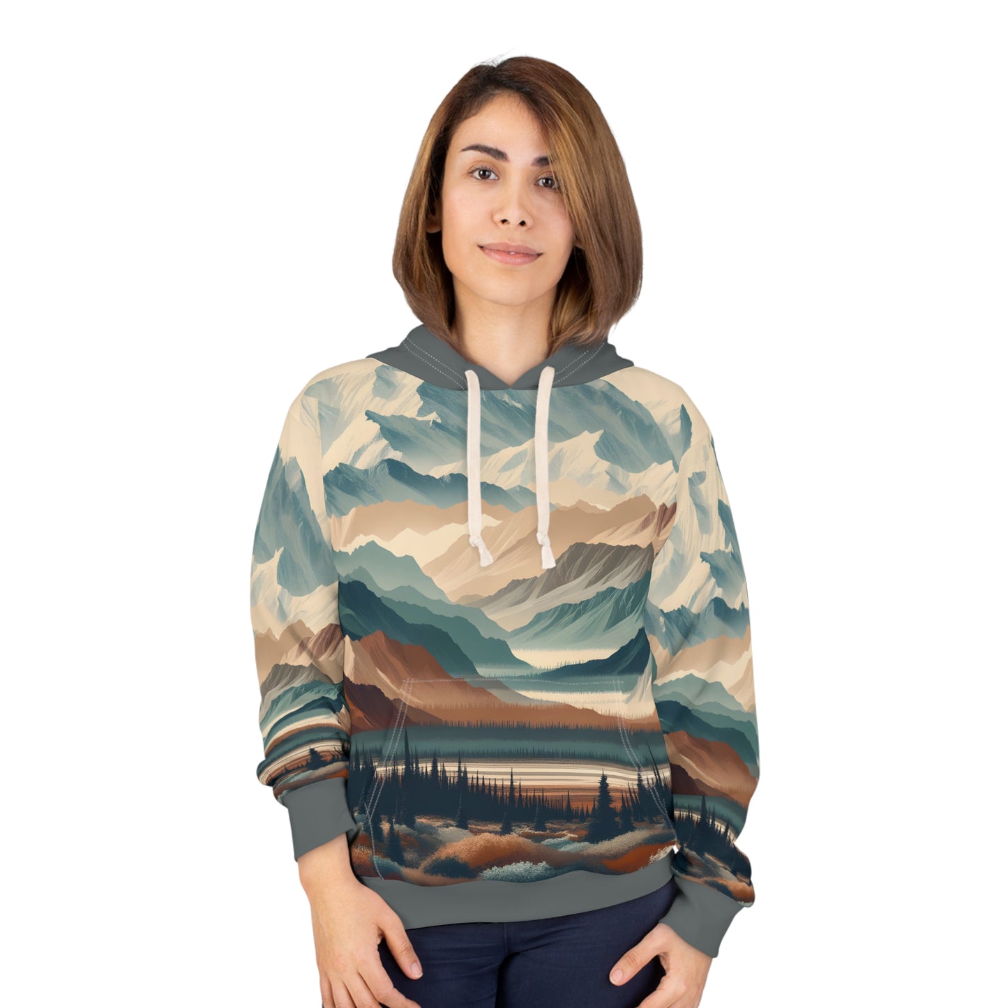 Mountain Landscape Art Hoodie Men’s Women’s All Over Print Pullover Aesthetic