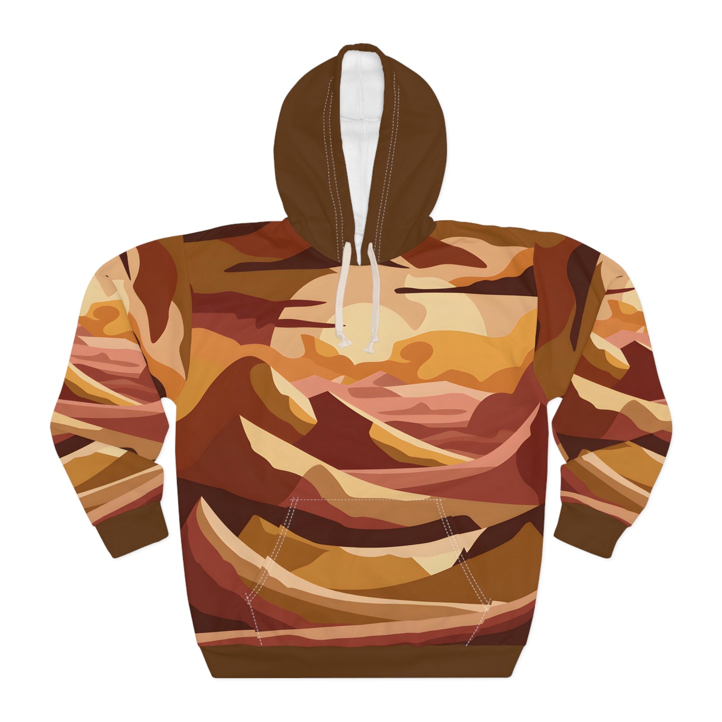 Desert Sunset All Over Print Hoodie Warm Cozy Travel Outdoor Apparel Unisex