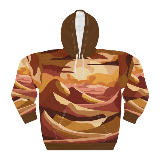 Desert Sunset All Over Print Hoodie Warm Cozy Travel Outdoor Apparel Unisex