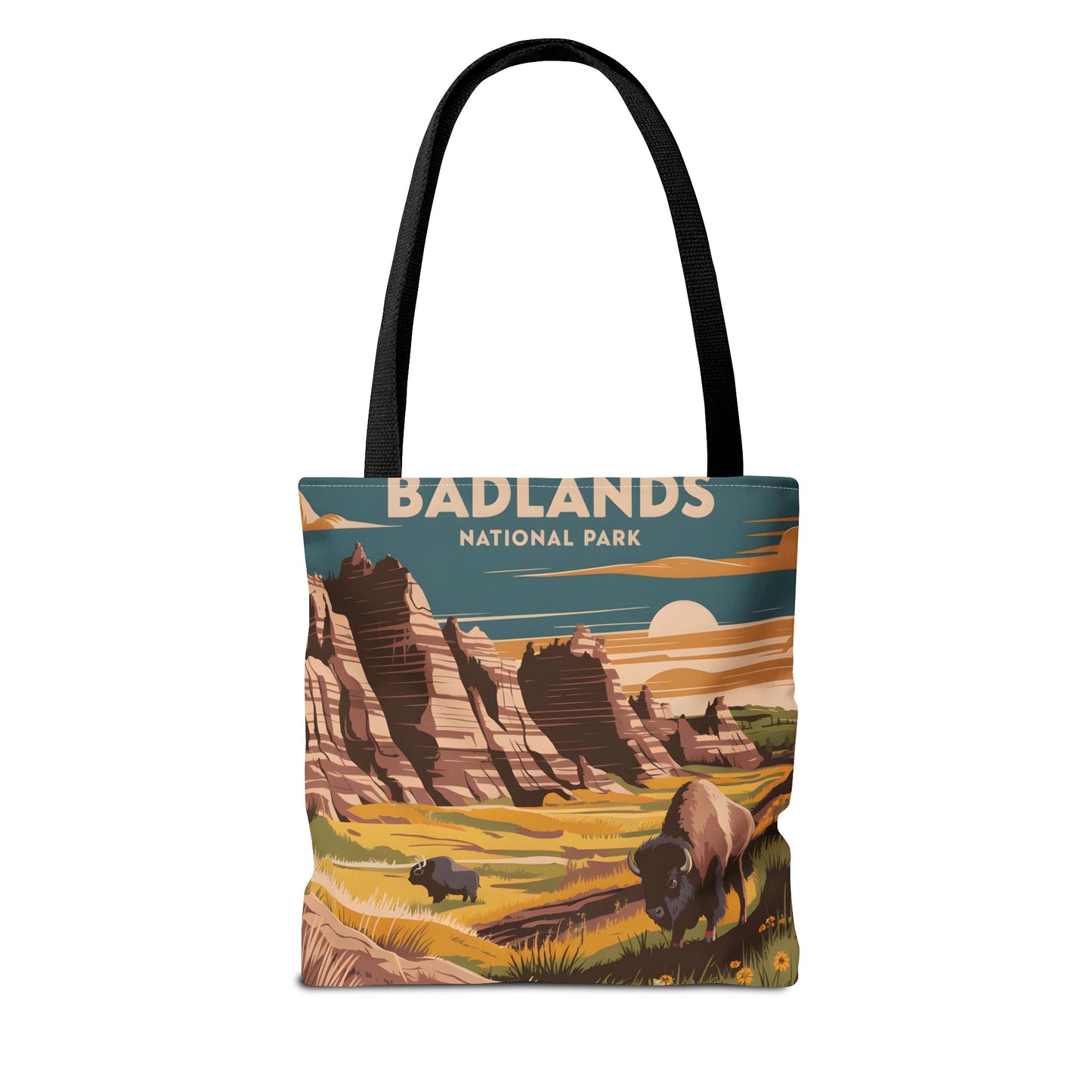 Badlands National Park All Over Print Tote Bag Scenic Landscape Design Art