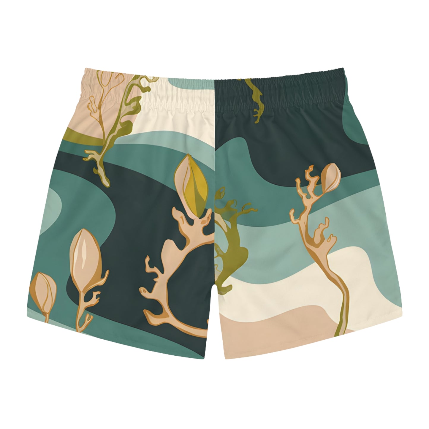 Kelp Line Men’s Swim Trunks Quick Dry Beach Shorts Ocean Print Surf Summer