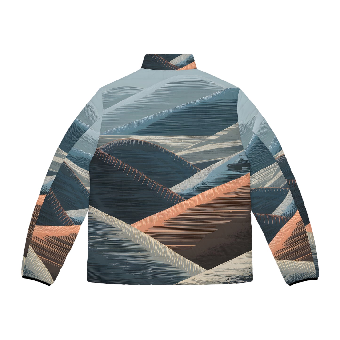 Muted Divide Puffer Jacket Stylish Outdoor Warm Winter Comfortable Full Zip