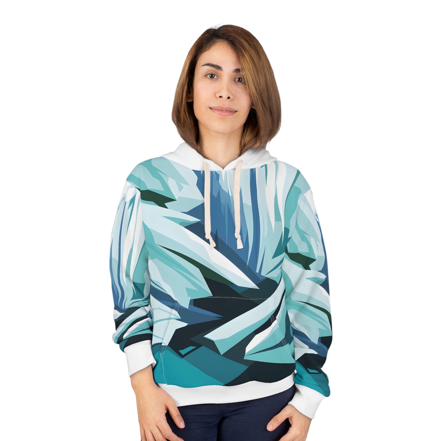 Icefall Silence All-Over Print Pullover Hoodie Outdoor Apparel Travel Inspired