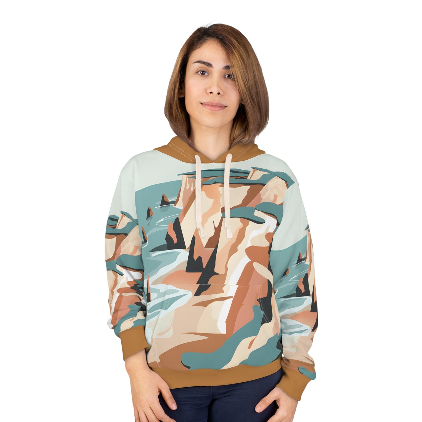 Ethereal Bluffs All-Over Print Hoodie Outdoor Travel Apparel Casual Wear Unisex