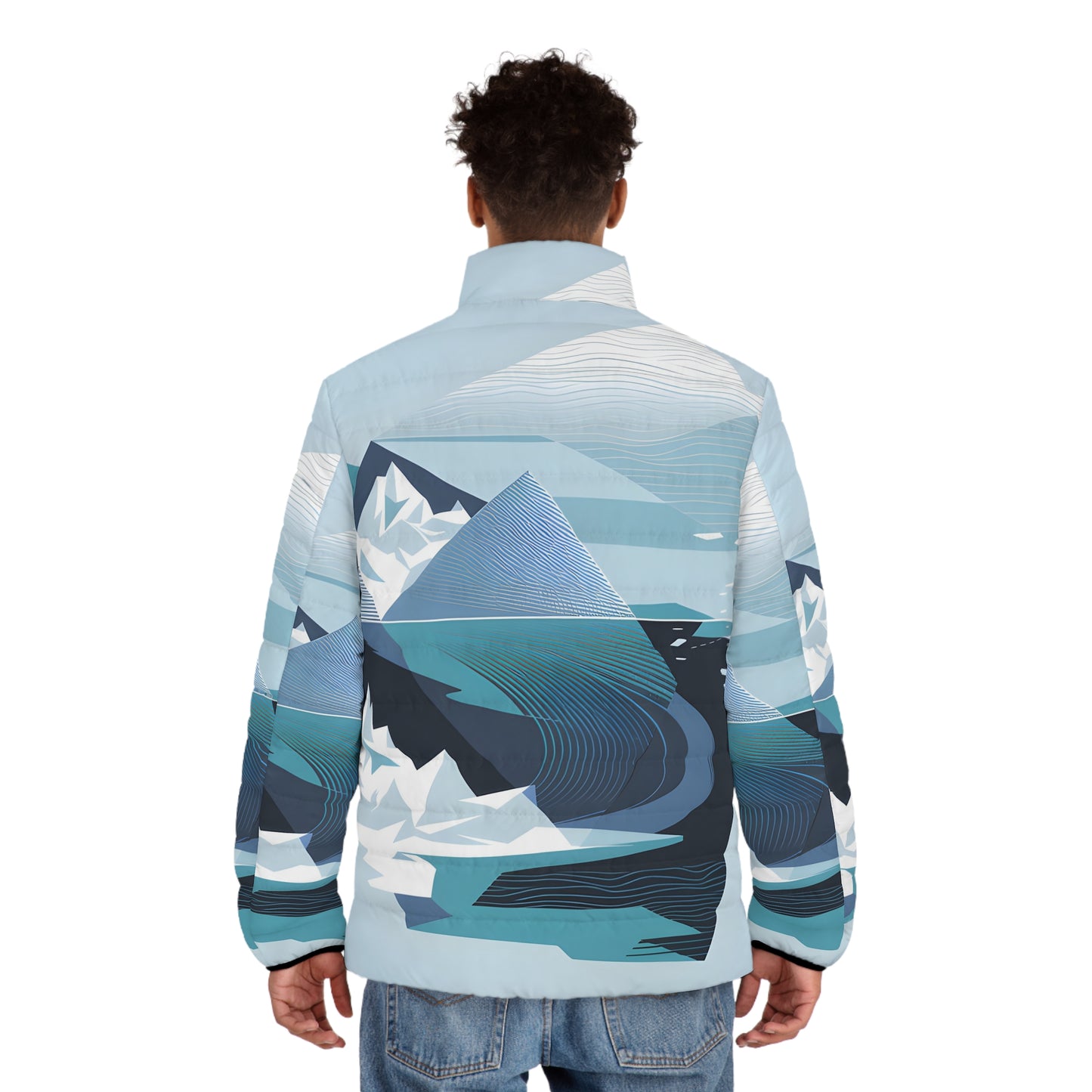 Stylish Puffer Jacket for Outdoor Adventures with Polar Geometry Design