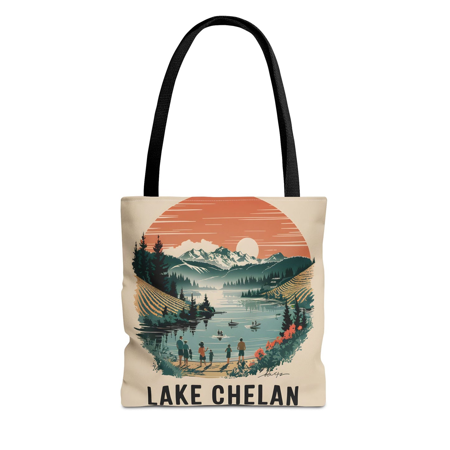 Lake Chelan Washington Scenic Tote Bag All Over Print Outdoor Adventure