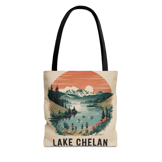 Lake Chelan Washington Scenic Tote Bag All Over Print Outdoor Adventure