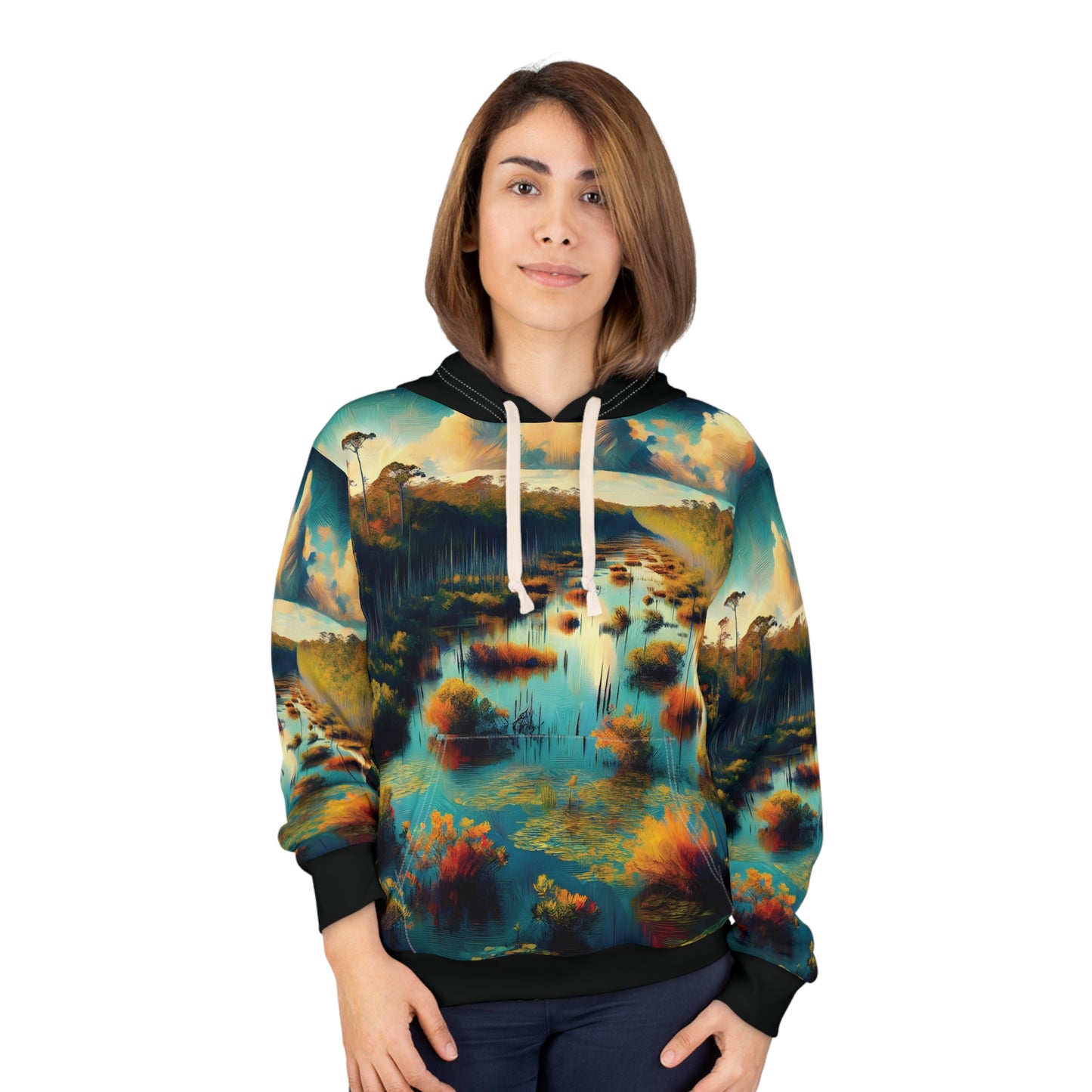 Everglades Hoodie All Over Print Pullover Wetlands Nature Flora Graphic Art