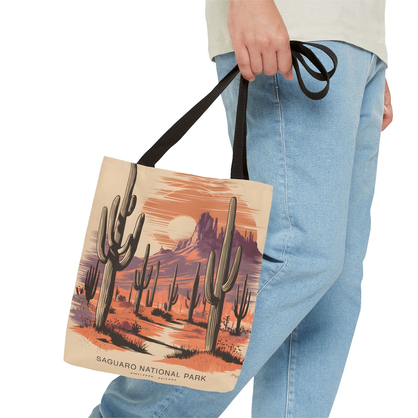 Saguaro National Park Tote Bag Arizona Desert Cactus All Over Print Reusable