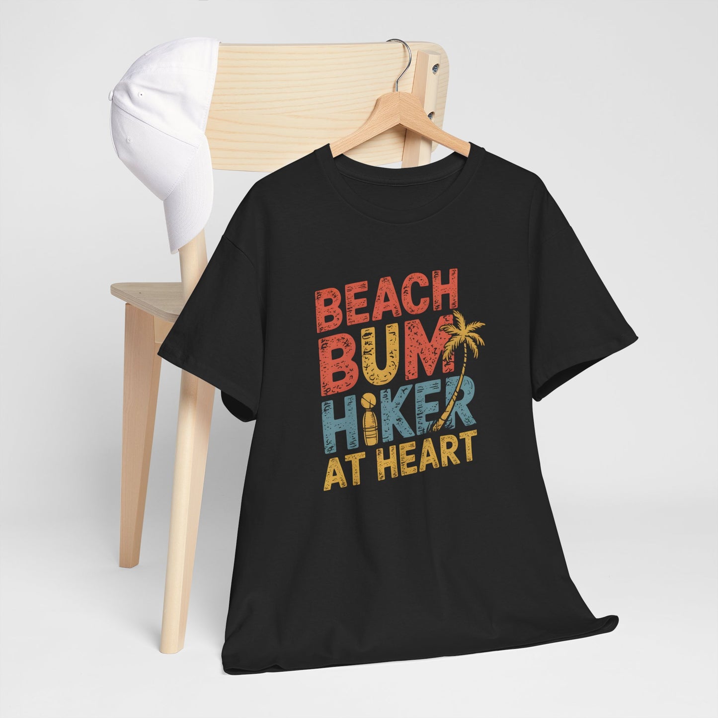 Beach Bum Hiker T-Shirt Graphic Tee Nature Lover Travel Outdoors Adventure Vibes