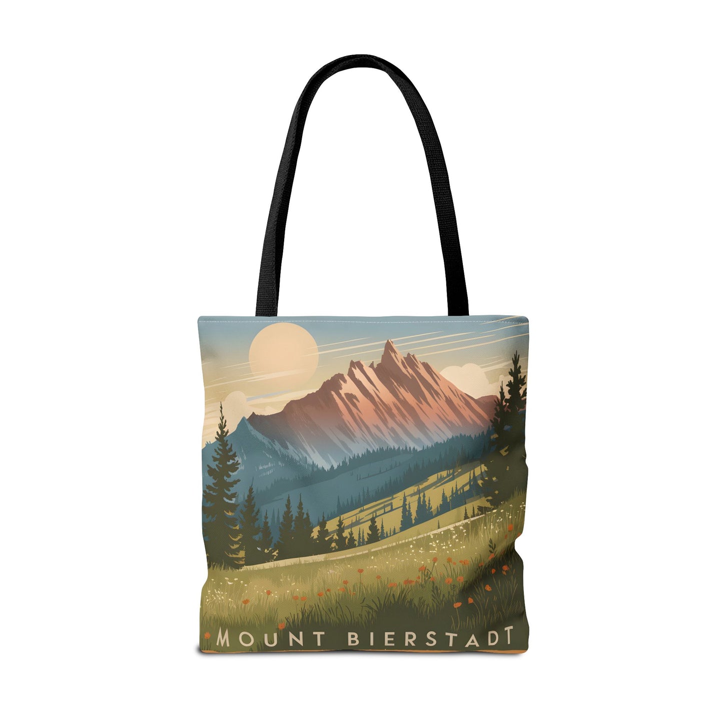 Mount Bierstadt All Over Print Tote Bag Nature Scene Outdoor Travel Apparel