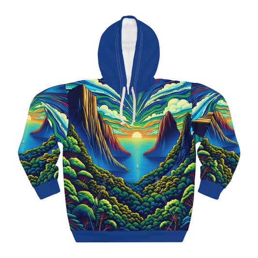 Sugarloaf Vibrant All Over Print Pullover Hoodie Outdoor Fashion Travel Apparel