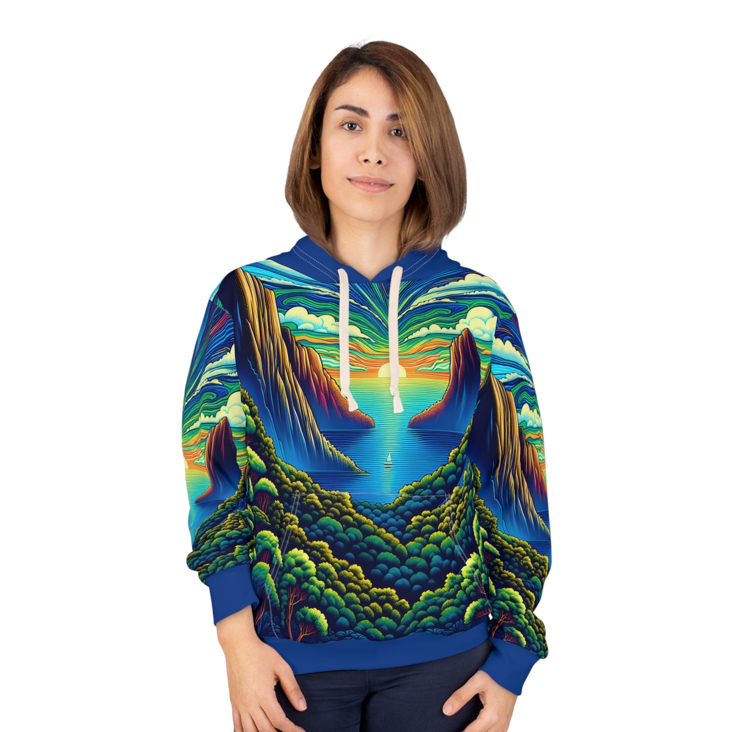 Sugarloaf Vibrant All Over Print Pullover Hoodie Outdoor Fashion Travel Apparel