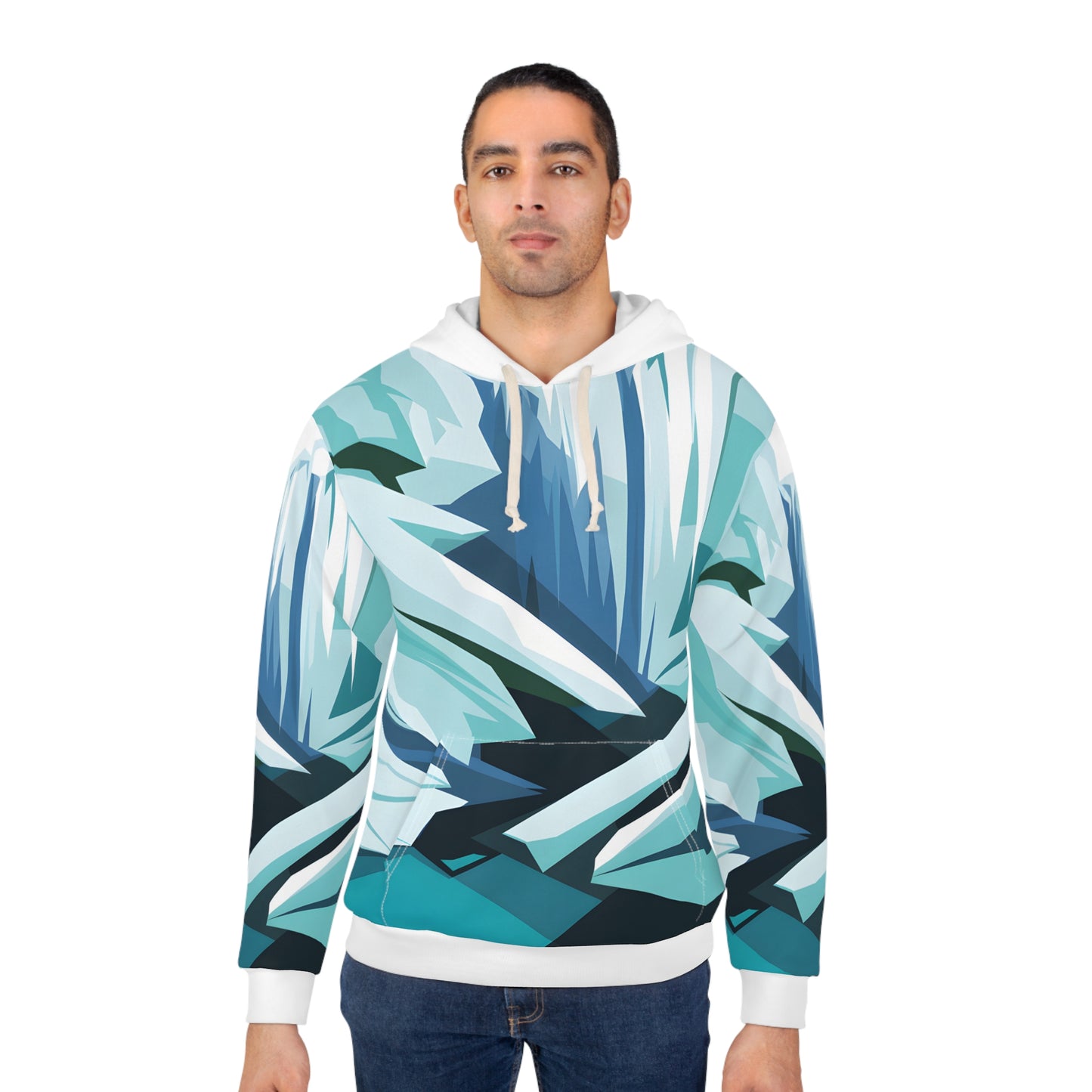Icefall Silence All-Over Print Pullover Hoodie Outdoor Apparel Travel Inspired